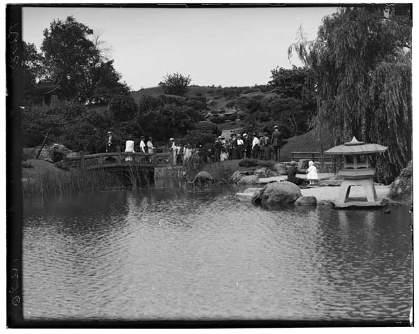 Japanese Garden.  Columbia University Class visiting, 1920.