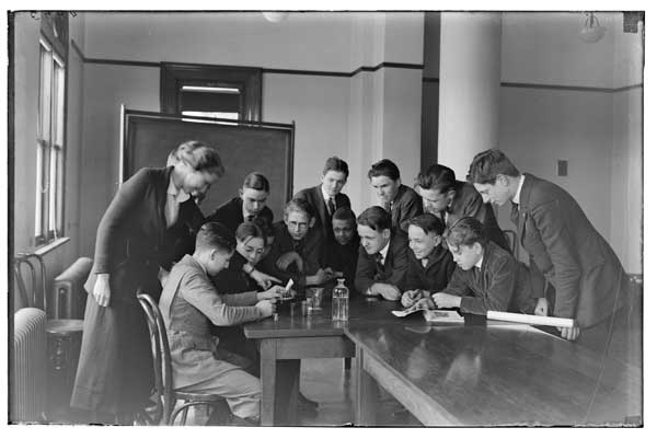 Soil testing.
Class of boys, room 327, 1923