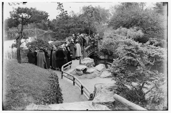 Japanese Garden.
Annual Inspection group on bridge, 1925.