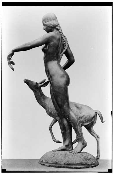 Statue.
Indian Maid & Faun- Left view.
