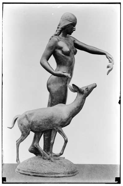 Statue.
Indian Maid & Faun- Right view.