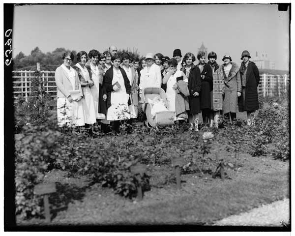 Classes of nurses from Swedish Hospital and Prospect Heights Hospital in Rose Garden, BBG.