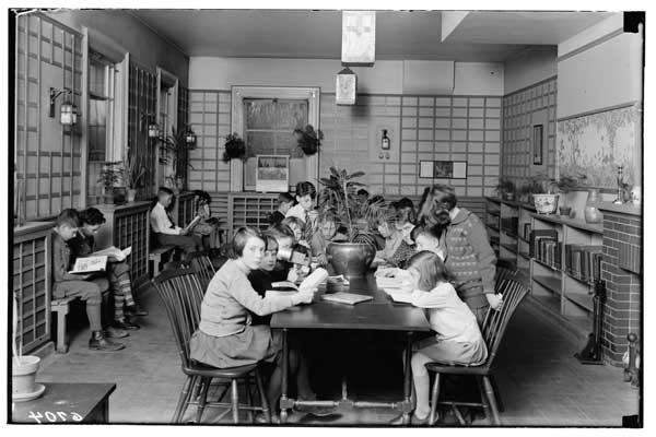 Library, Children's, in use, room 252, 1929.