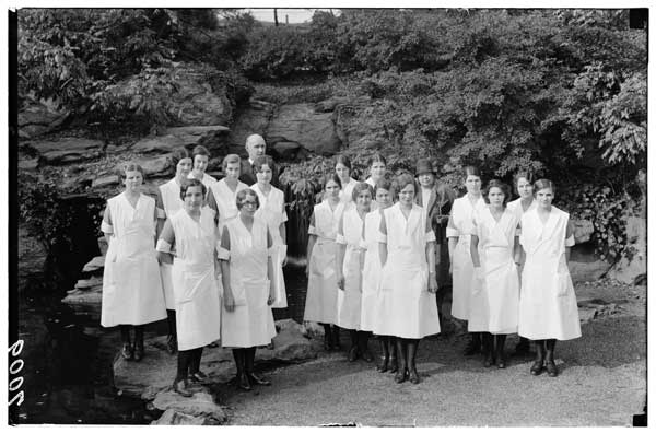 Kings County Hospital.  Class of nurses in Japanese Garden, 1930.