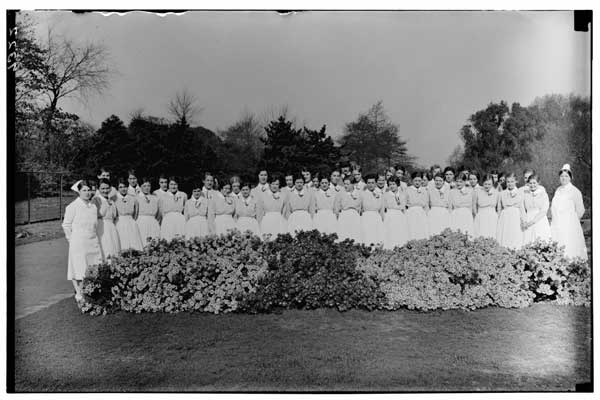 Kings County Hospital Nurses in training.  Group at BBG Nov.4, 1931.  Dr. A. H. Graves in charge.