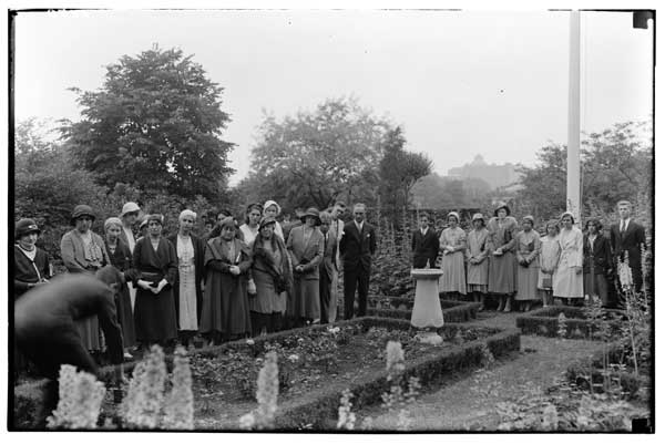 Formal Garden.
Memorial Rose to Bernard Goodman, dedication, 1932