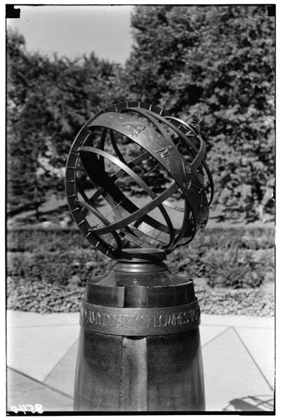 Armillary Sphere:  Detail of the Bronze work.